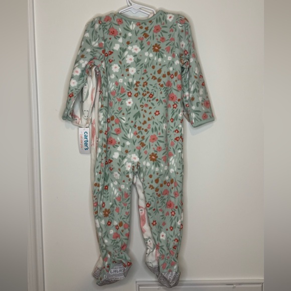 Carter's Baby Girls Fleece Sleeper Set - Owl & Floral Pattern - Picture 4 of 5